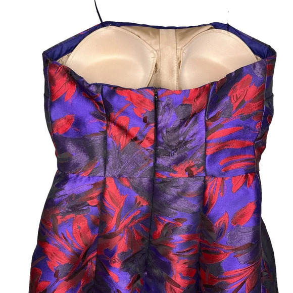 Carmen Marc Volvo Strapless Floral-Print Peplum Gown Size 6 - Picture 12 of 16